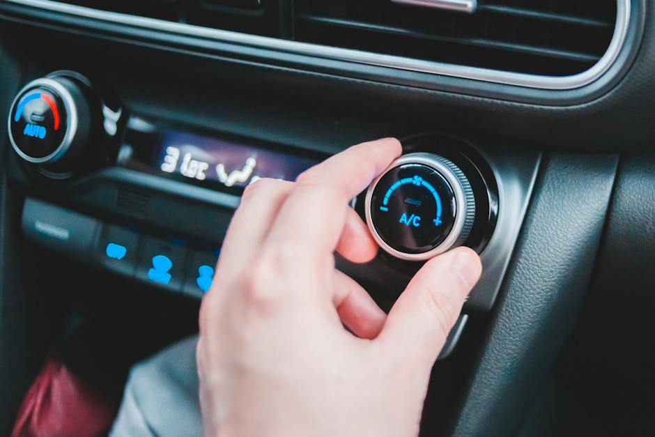 A person using voice control in a Tesla car