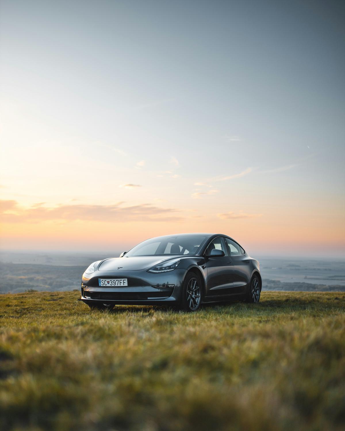 A person speaking to their Tesla car using voice commands